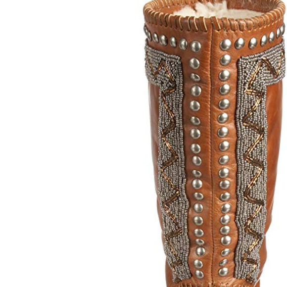 HOUSE OF HARLOW 1960 WILLA BOOTS LEATHER BEAD EU36 - Picture 4 of 8